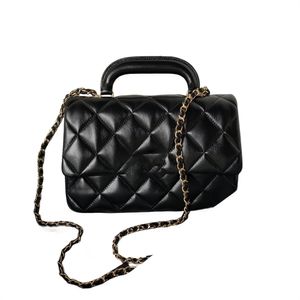 2024 10A Kvinnor plånbok svart handväska kaviar guldkedja klassisk flap axelväska designer väskor satchel
