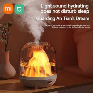 Humidifiers Mijia New Humidifier 900ML Large Fog Volume Large Capacity Office Desktop Night Light Mute Small Atomizer Air Purifier YQ240122