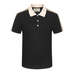 Schwarze Kurzarm-Herren-Poloshirts, Designer-Poloshirts, Herrenmode, Briefdruck, Stickerei, Sommer-Polo-T-Shirts