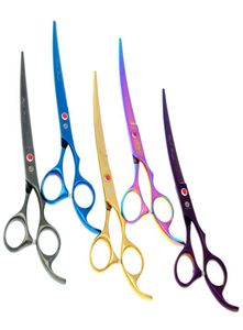 Whole 70quot JP440C Curved Head Pet Grooming Scissors Dog Hair Cutting Shears Professional Dog Scissors LZS05987410495