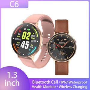 Watches XUESEVEN Smart Watch C6 Full Touch Bluetooth Call IP67 Waterproof SmartWatch wireless charging Watches For Android IOS PK D20