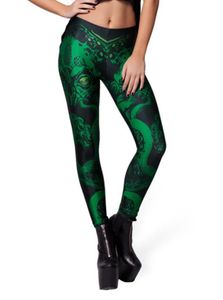 Capris Women Galaxy Leggings Green Leggings Calças Black Leite Leggins Mulheres G L1470