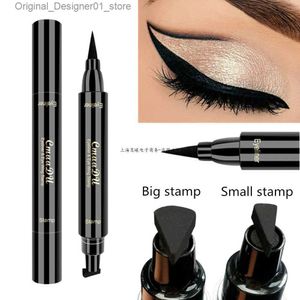 Eyeliner 1 szt. Podwójny płynny płynny eyeliner duży mały znacznik eyeliner wodoodporny długotrwały czarny oko ołówek Kobiet makijaż oko Piórek Q240122