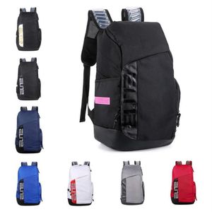 2022 New Unisex Elite Pro Basketball Backpacks 남성 여성 흑백 대학 레드 골드 블루 후프 학생 학교 가방 크기 32L32238V