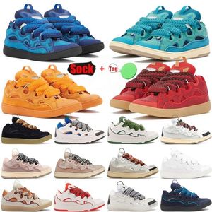 Designer de luxo Lavis Sapatos Casuais Couro Curb Sneakers Mulheres Sapatos Extraordinários Calfskin Borracha Nappa Plataforma Sola Lanvens Mens Trainers Outdoor Shoes