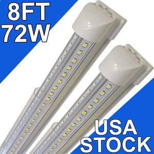 Apparecchio per luci da negozio a led da 8 piedi, luce da garage da 8 piedi 72 W 8' Tubo LED integrato da 96'' T8, lampadine a LED collegabili per garage, uscita plug and play ad alta uscita Montaggio superficiale USA stock