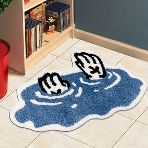 카펫 떨어지는 카펫 만화 재미있는 패턴 깔개 거실 실내 입구 바닥 매트 침실 침대 옆 지역 장식 깔개 소프트 봉제 매트