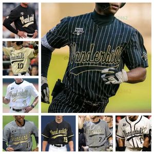 Vanderbilt Baseball Jersey Alla sömda anpassade herrkvinntröjor Matthew Polk Logan Poteet Jonathan Vastine Carter Holton Devan Kodali