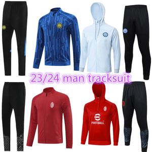 23 24 Adulto Tracksuit Inter Hooded Soccer Training Suit Set 2023 2024 Eriksen Vidal Barella Hakimi Futebol Long Zipper Jacket Milans Hoodie Tracksuits Jogging Kit