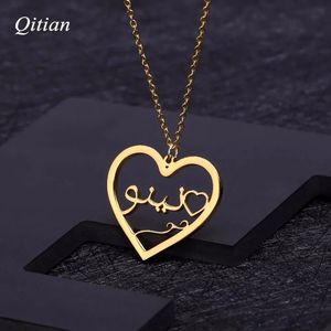 Bracelets Personalized Arabic Heart Necklace Customized Gold Stainless Steel Nameplate Necklaces Charm Arabic Name Necklace For Women Gift