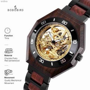 Inne Bobo Bird Wood For Men Automatyczne mechaniczne dłonie Luminous Hands Clock Luksus Chronograf Niestandardowe pudełko prezentowe YQ240122