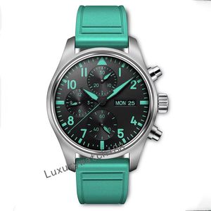 Titta på Mens Automatic Watch Designer Watch Luxury Watch High Quality Multi Function Quartz Movement Time Code Watch rostfritt stål Armband Pilotklockor