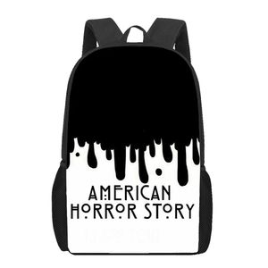 Taschen American Horror Story 1984 Rucksack Jungen Mädchen 3D-Druck Rucksäcke Kinder Büchertasche Teenager Lässige Schultaschen Schulterrucksack