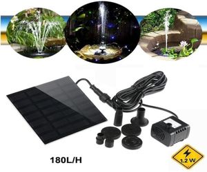 FOXNOVO 7V 12W 180LH Solar Power Water Pump Aquarium Fountain Pool Garden Pond Submersible Pump Black Y2009178515333