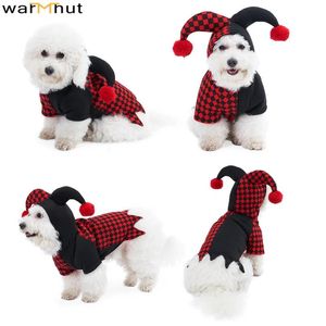 Apparel Warmhut Dog Cat Joker Costumes Pet Halloween Christmas Cosplay Dress Hoodie roliga kläder för kläder för valphundar S M L XL -storlek