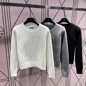 fashion designer cardigan women sweater Autumn winter letter knit sweater high quality solid color O-neck casual knitted warm sweater designer women pullover