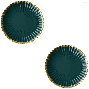 Zestawy naczyń obiadowych 2 -calowe 8 -calowe Talerz Ceramiczny Trwałe stylowe okrągłe zielone talerze Sałatkowe Miska na śniadanie domowe
