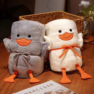 Coperte Cute Duck Cartoon Roll Coperta Nap Veet Prodotti per bambini a doppio uso Asciugamano da bagno Regalo di compleanno per bambini