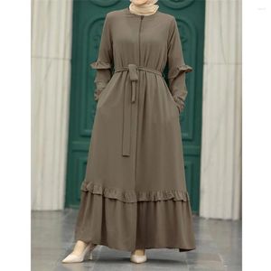 Ethnic Clothing 2024 Autumn Modest Women Muslim Abayas Elegant Long Maxi Dresses Turkey Arabic Kaftan Party Gown Femme Islamic Jalabiya