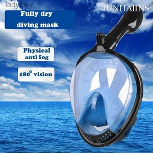 Diving Masks JUNHAIINS New Full Face Diving Mask Set Waterproof Leak proof High Definition Easy Breathing Snorkeling Mask For AdultL240122