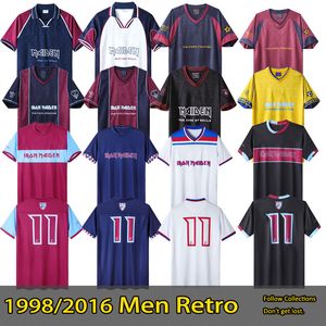 1986 89 Retro Football Jersey Iron Lady Men's Sports Training Football Jersey 1990 95 97 DI CANIO KANOUTE LAMPARD 1999 2001 2008 2010 2011 Kit de camisa de futebol