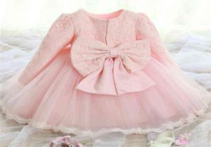 Kış bebek doğum günü elbisesi kızlar için bow bow tutu kıyafetler bebekler vaftiz vaftiz vaftiz elbisesi bebek parti elbise vestidos 12m g1279407