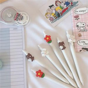 4PCS/LOT Cute 0,5 mm Flower Bear Mechanical Ball Point Pen Ballpoint Pen dla dzieci szkolne biuro