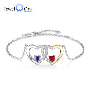 Braccialetti Festa della mamma Personalizzato Cuore d'amore Bracciale in oro Donna Mamma Nome personalizzato CZ Pietra portafortuna Catena Regalo per BFF Sorella Moglie