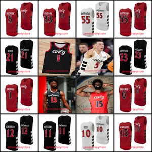 Cincinnati Bearcats Basketball Jersey Viktor Lakhin Sage Tolentino Kalu Ezikpe Ody Oguama CJ Anthony Mika Adams-Woods Mens Youth Custom Stitched Cincinnati Jersey