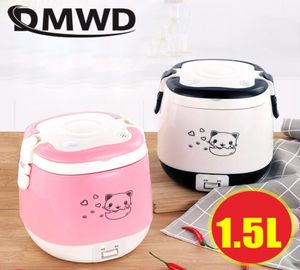 DMWD 15L Mini Electric Rice Cooker Portable Cooking Steamer Multifunktion Food Container Soup Pot Heat Lunch Box 13 People C12037462