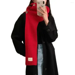 Scarves Button High Collar Shawl Irregular Wool Scarf Warm Knitted Wraps Clothes Decoration Accessories Girl