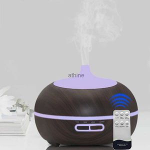 Humidifiers Aromatherapy Essential Oil Diffuser Wood Grain Remote Control Ultrasonic Air Humidifier Cool with 7 Color LED Light YQ240122