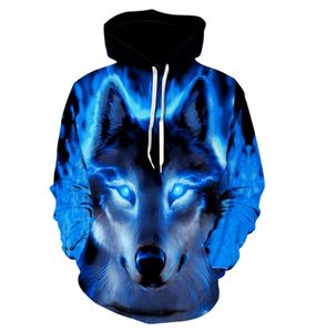 Fashion Men Wolf Animal 3D Printed Hooded Hoodies Men Women39s Shinning Wolf Design Sweatshirts 3D Harajuku Hoody4481216