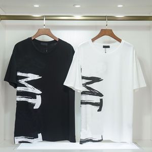 SS Новая футболка MIRI Pure Cotton Stripe Logo Logo Men's Men's и женские футболки круглая шея.