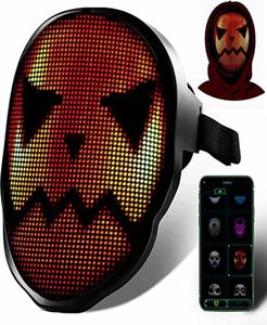 Bluetooth 2074 contas de lâmpada rgb led acende máscara de festa diy edição de imagem animação texto amor brincadeira concerto robô rosto máscara led7249177