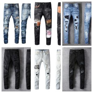 Tasarımcı kot pantolon yüksek kaliteli moda teknolojisi kot pantolon lüks tasarımcı kot pantolon sıkıntılı yırtılmış siyah mavi jean slim fit 883885071