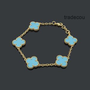 Van Clover Jewelry Cleef Four Leaf Clover Bracelet Grave 5pc Męs