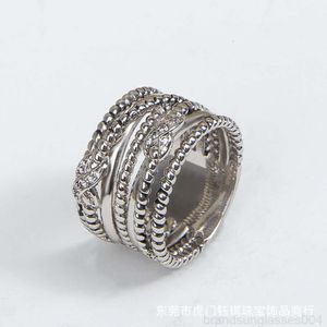 Designer David Yuman Jewelry Dy Ring Davids beliebter Doppel-x-Set-Zirkon-Imitations-Klassiker-Knopflinien-Kreuz-X-Ring