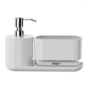 Liquid Soap Dispenser Sponge Holder With Drainage Tray Refillable Kitchen Dish Anti-slip Base Hand For Home Easy