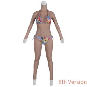 A 8ª versão de silicone ternos de corpo C E Cup Fullbody calças de comprimento longo transgênero drag queen cosplay shemale crossdress