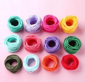Hårtillbehör grossist 20st mode DIY Super Soft Nylon pannband Solid Candy Colors Justerbara hårband för födda huvudbonader
