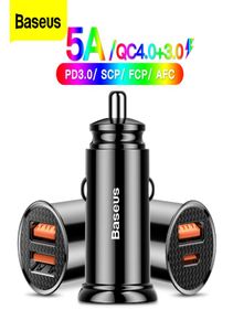 BASEUS USB Charger Quick Charge 40 QC40 QC30 QC SCP 5A PD Typ C 30W Fast Car USB Charger Mobiltelefon5321740