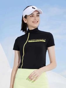 Женская брендовая летняя дышащая, быстросохнущая, солнцезащитная футболка с короткими рукавами для гольфа LOVE GOLF, повседневная универсальная тонкая спортивная футболка