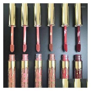 Gloss Lip 6 Set Kylie Non-Stick Cup Gold bleknar inte fuktgivande matt flytande läppstift koreansk nyans utgör droppleverans hälsa bea otwsm stick