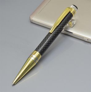 crystal New Luxury Black carbon ballpoint pen with flat top stationery school office supplies Monte brand write ball pens for busi2566507