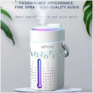 Humidifiers 3000ML Smart Air Humidifier Bluetooth Speaker Humidifier LED Light USB Ultrasonic Essential Oil Diffuser Aroma Anion Mist YQ240122