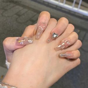 Unhas Postiças Usar unhas postiças para mostrar a brancura do precioso pó de espelho mágico de uma família rica, realce de unhas flutuante Q240122