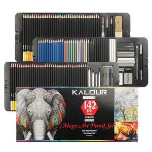 Профессиональные цветные карандаши, 142 шт., карандаши для эскизов и набор карандашей для рисования, художественные принадлежности для школы, принадлежности для рисования эскизов, художественные принадлежности