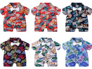 Kids Designer Clothes Boys Rompers Floral print Children039s Infant Jumpsuit Baby Summer Pajamas Clothes Hawaiian style CZ5269763376