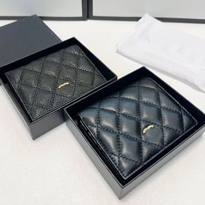 Women Designer Wallet 11CM Retro Flap Mini Coin Purse Luxury Evening Clutch Caviar/Lambskin Leather Diamond Lattice Shopping Pochette Card Holder Handbag Sacoche